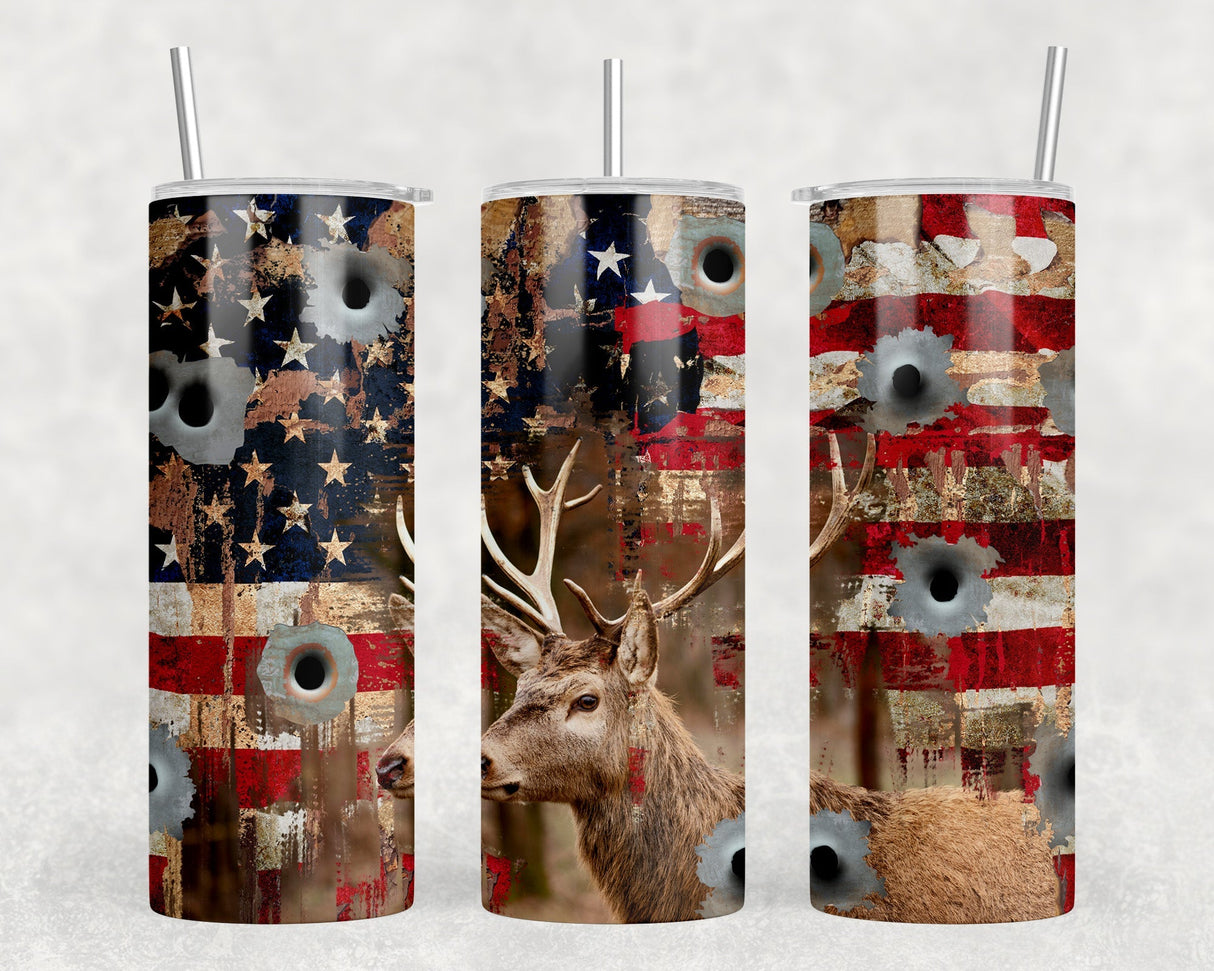 Deer Hunting|Skinny Tumbler|Optional Bluetooth Speaker| Speaker Color Varies by Rowdy Ridge Co