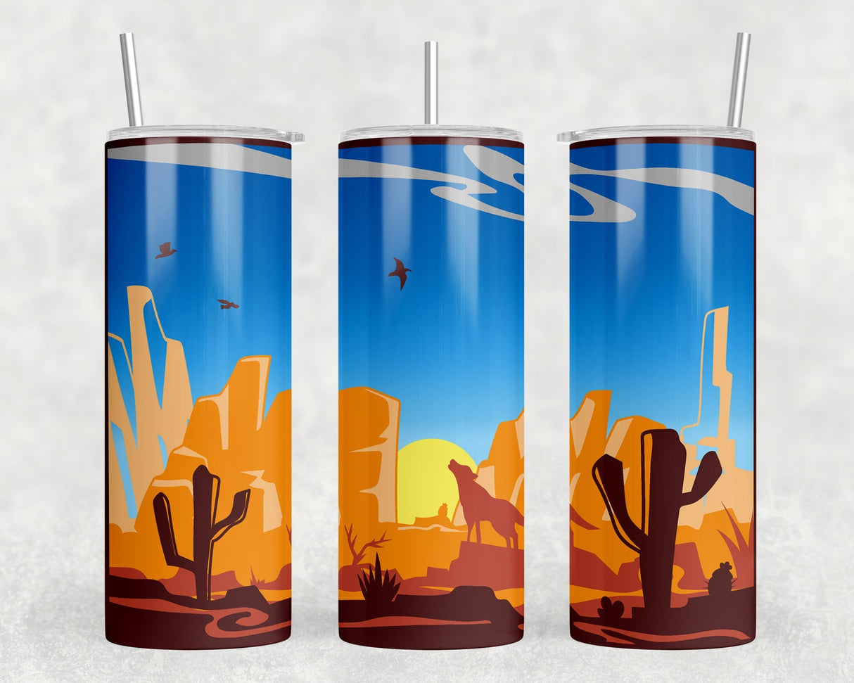 Desert|Skinny Tumbler|Optional Bluetooth Speaker| Speaker Color Varies by Rowdy Ridge Co