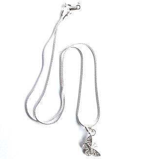 'Diamante Butterfly' Silver Plated Necklace by Liberty Charms USA