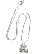 Children's 'Diamante Teddy Bear' Silver Plated Necklace by Liberty Charms USA