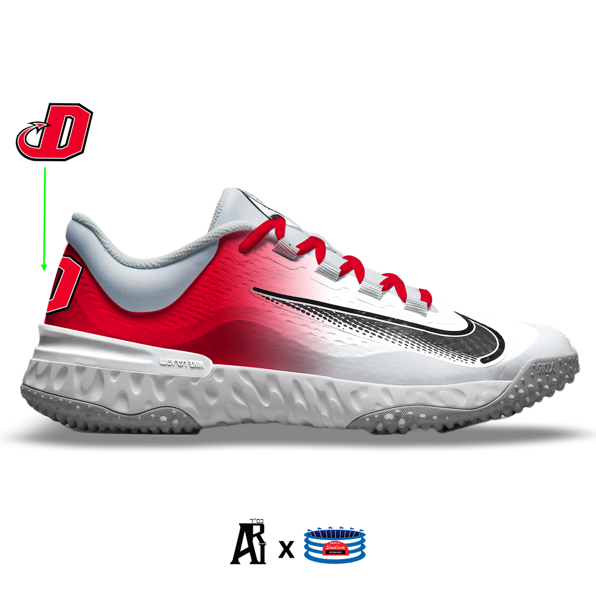 "Dickinson College 2.0" Nike Alpha Huarache Elite 4 Turfs by Stadium Custom Kicks