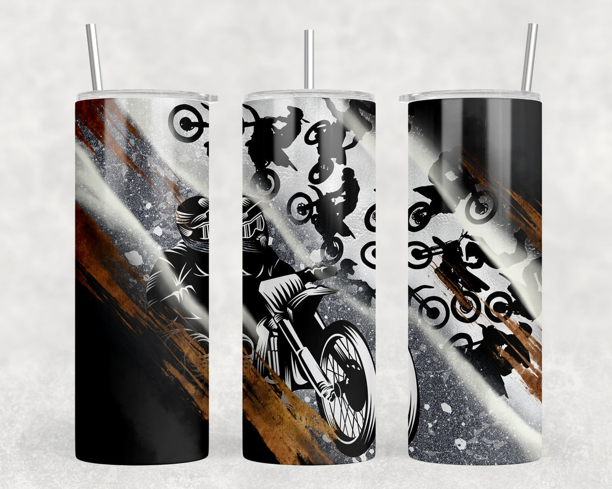 Dirt Bikes|Skinny Tumbler|Optional Bluetooth Speaker| Speaker Color Varies by Rowdy Ridge Co