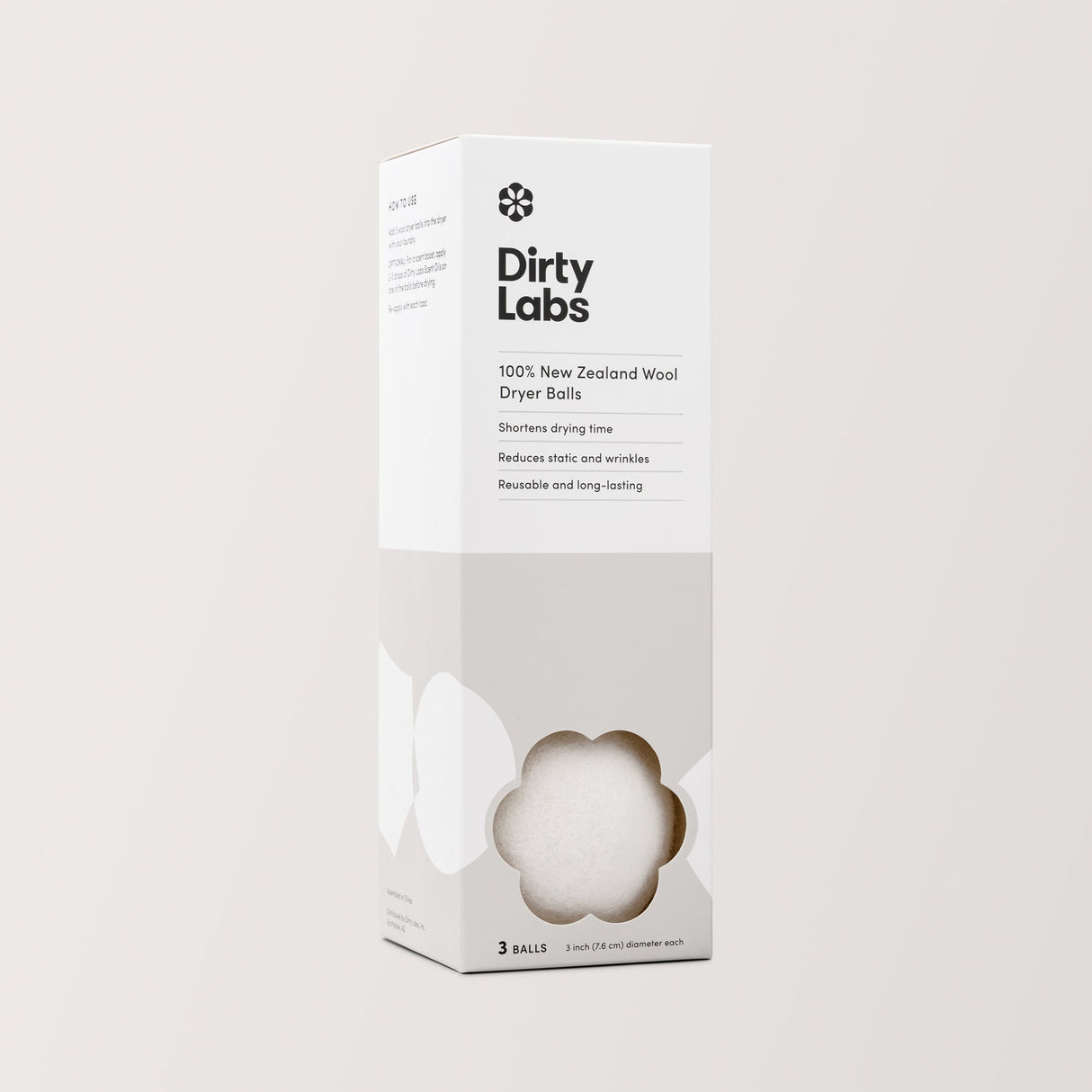 Dirty Labs 100% New Zealand Wool Dryer Balls by Farm2Me