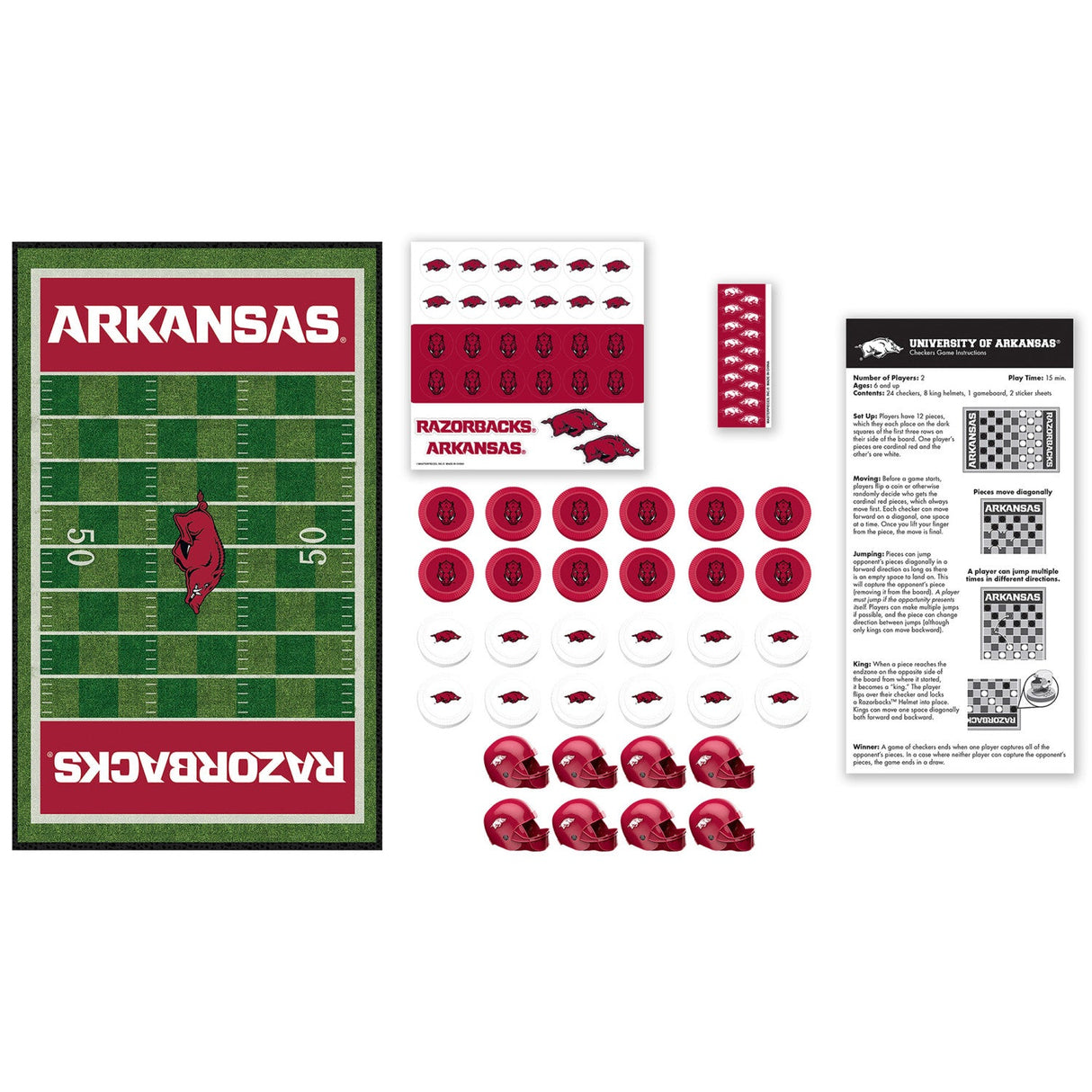 Arkansas Razorbacks Checkers Board Game by MasterPieces Puzzle Company INC