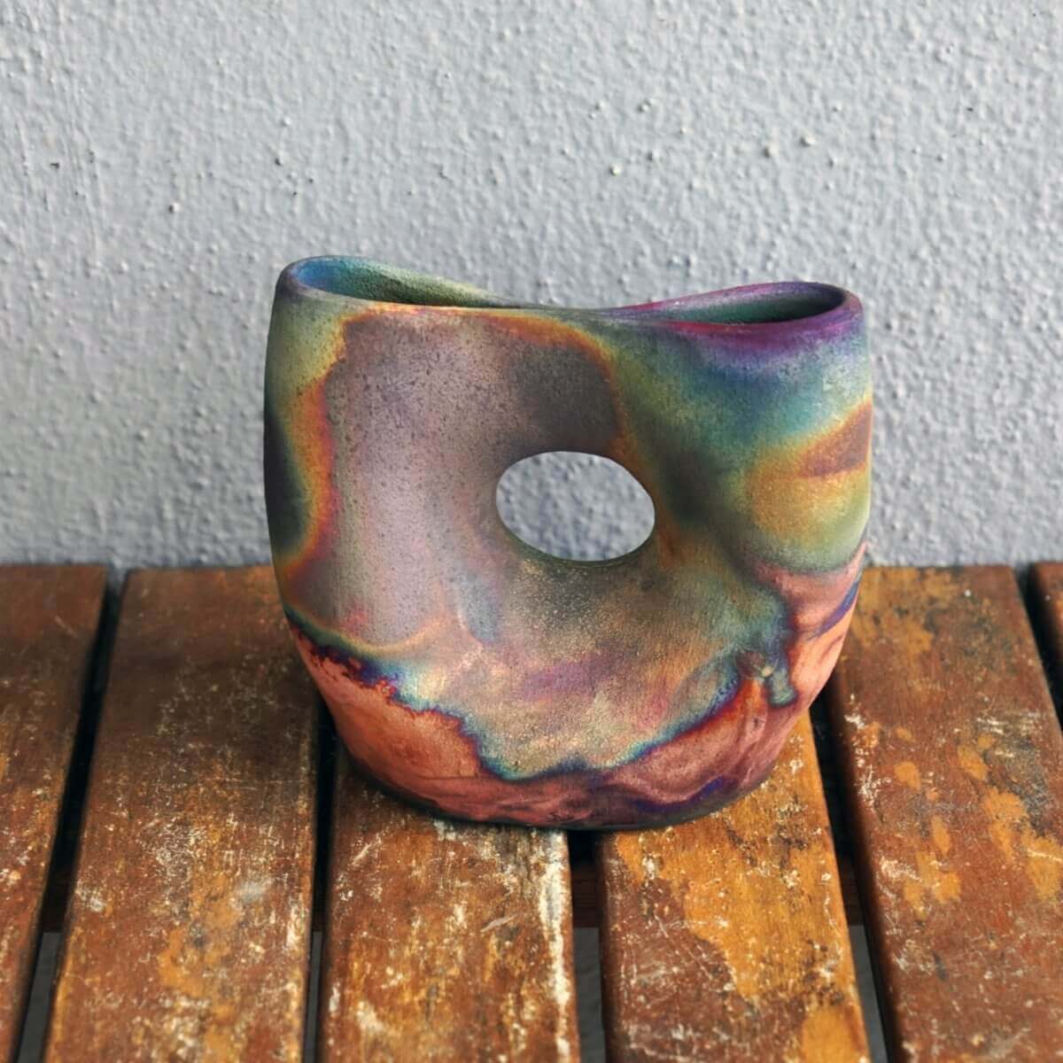 Dokutsu Ceramic Raku Vase - RAAQUU Basics handmade pottery home decor by RAAQUU