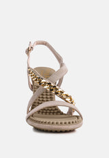 domeda metal chain mid heel sandal by London Rag