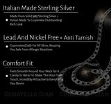 Sterling Silver 925 Curb Chain 5MM, 16"-24", Curb Link Chain Necklace, Italian Made Sterling Silver 925 Unisex Chain by Donatello Gian