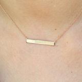 Gold Bar Engraving Name Necklace by VicStoneNYC Fine Jewelry