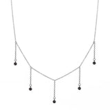 Drop Necklace for Women in Gold or Silver with Five Cubic Zirconia Stone by Hollywood Sensation®