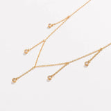 Drop Necklace for Women in Gold or Silver with Five Cubic Zirconia Stone by Hollywood Sensation®