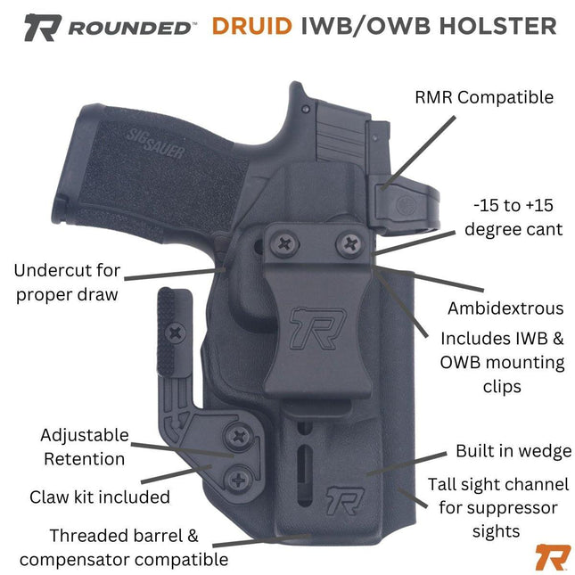 DRUID IWB/OWB KYDEX Holster by Rounded Gear