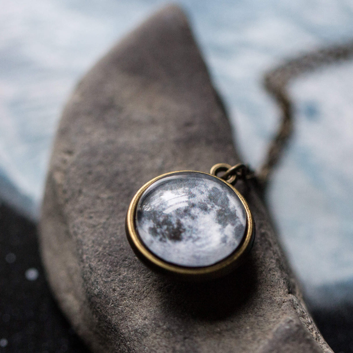 Double Sided Moon Necklace by Yugen Handmade