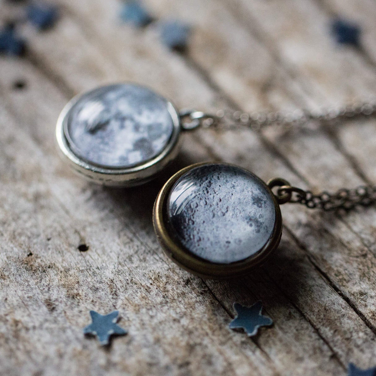 Double Sided Moon Necklace by Yugen Handmade