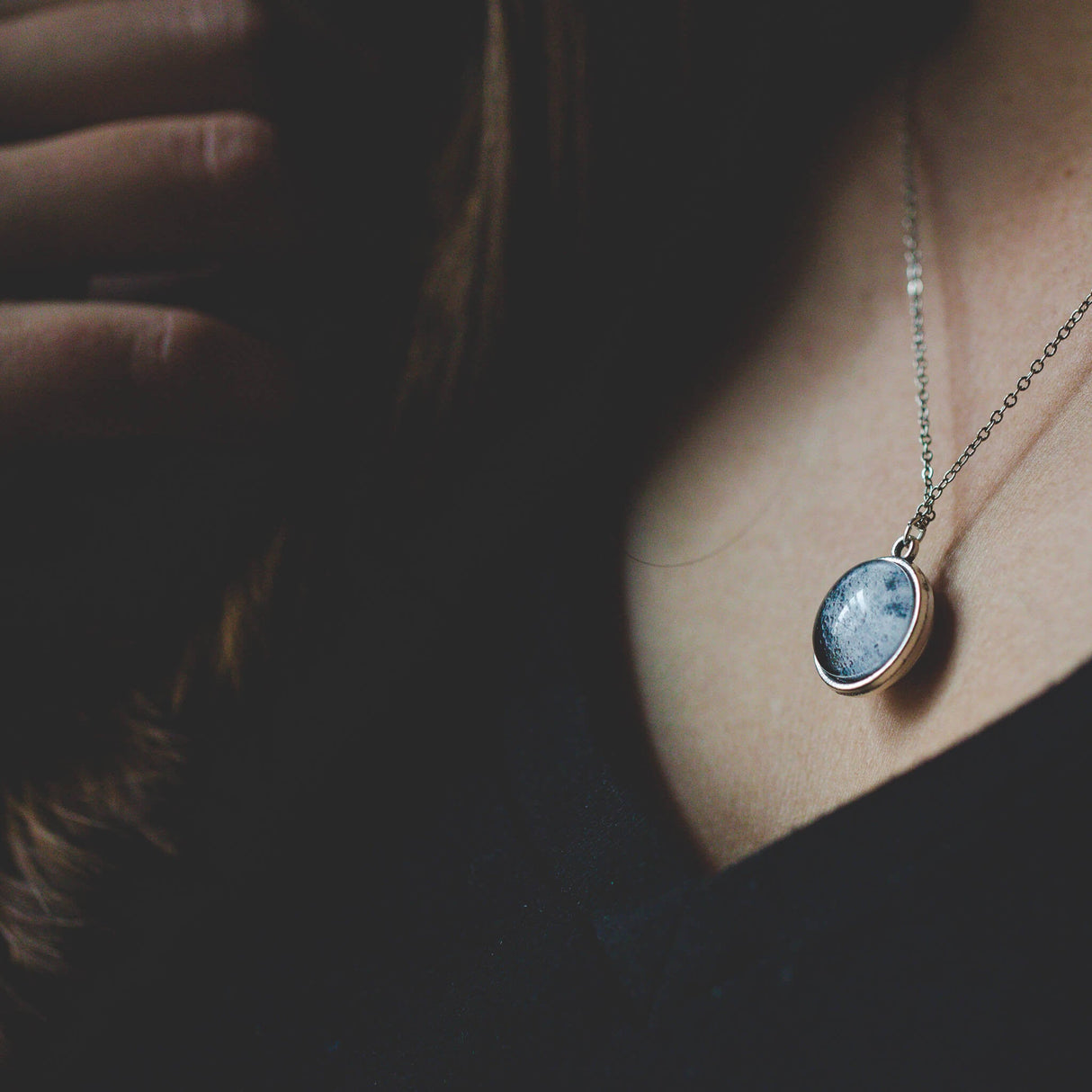 Double Sided Moon Necklace by Yugen Handmade