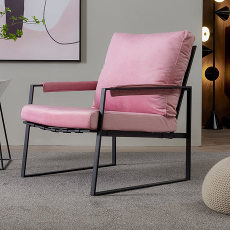 Modern Relax Single Arms Chair With Velvet Cushion by Blak Hom