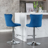 Set of 2  Swivel Velvet Barstools by Blak Hom