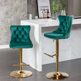 Golden Swivel Velvet Barstools by Blak Hom