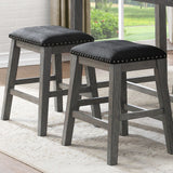 Set of 2 Faux Leather Counter Height Barstool by Blak Hom