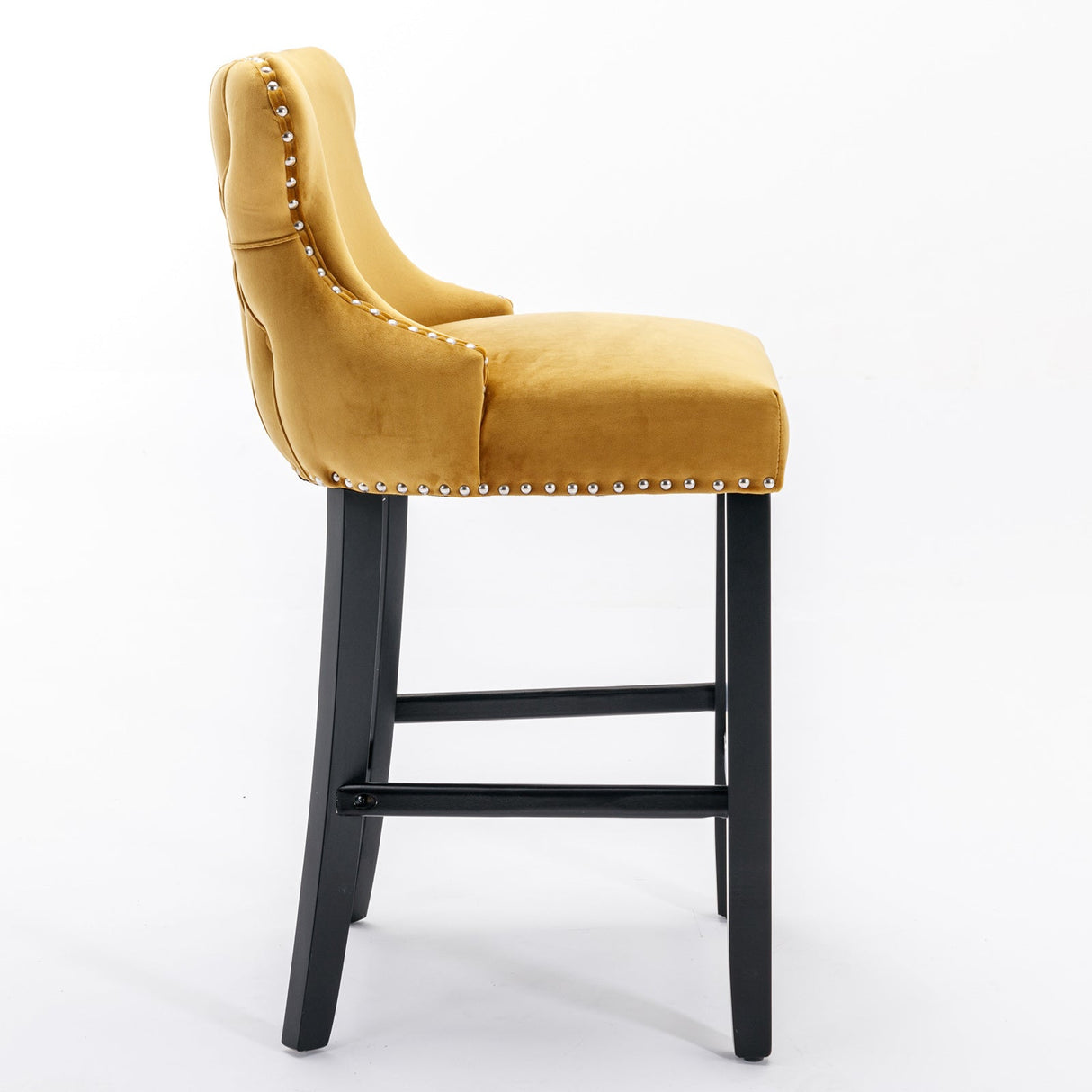 Yellow Velvet Barstool by Blak Hom