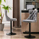 Set of 2 Swivel Velvet Barstools by Blak Hom