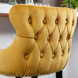 Yellow Velvet Barstool by Blak Hom