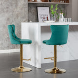 Golden Swivel Velvet Barstools by Blak Hom