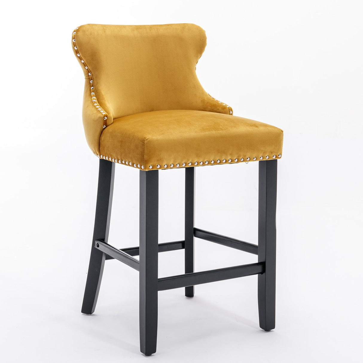 Yellow Velvet Barstool by Blak Hom