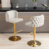 Set of 2 Modern PU Upholstered Swivel Barstools by Blak Hom