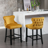 Yellow Velvet Barstool by Blak Hom