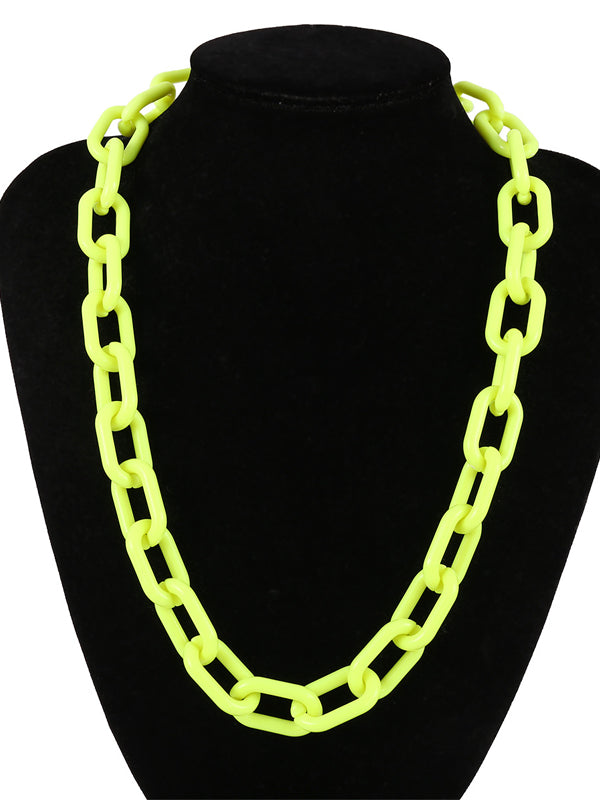 Simple Punk Solid Color Geometric Necklaces by migunica