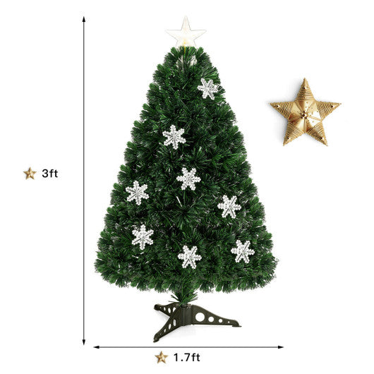 LED Optic Artificial Christmas Tree with Snowflakes-3 Feet