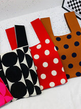 Contrast Color Polka-Dot Bags Accessories Woven Handbag by migunica