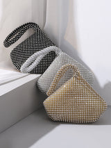 Geometric Rhine Stones Zipper Handbags by migunica