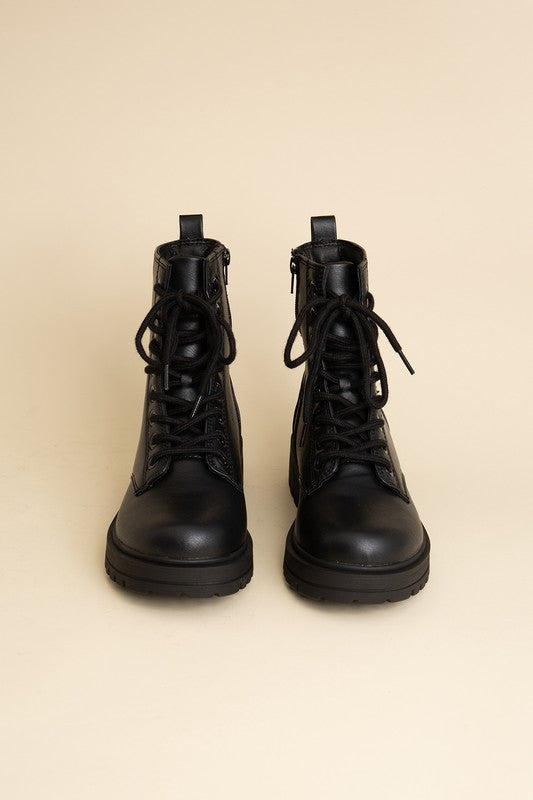 Black Lace-Up Boots by BlakWardrob