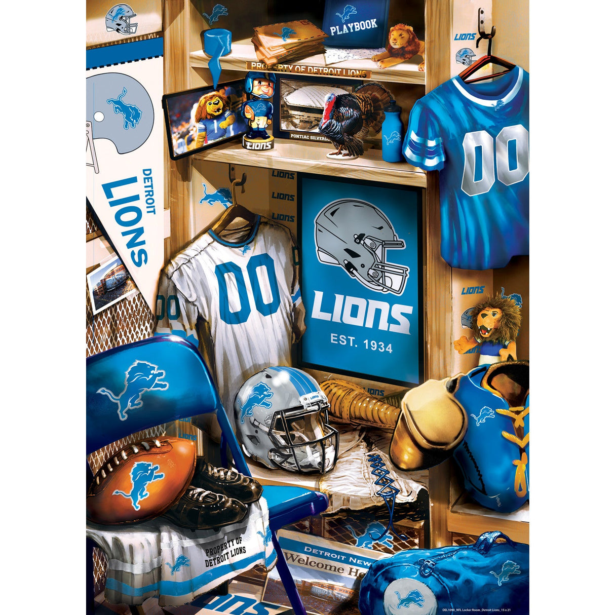 Detroit Lions - Locker Room 500 Piece Jigsaw Puzzle by MasterPieces Puzzle Company INC