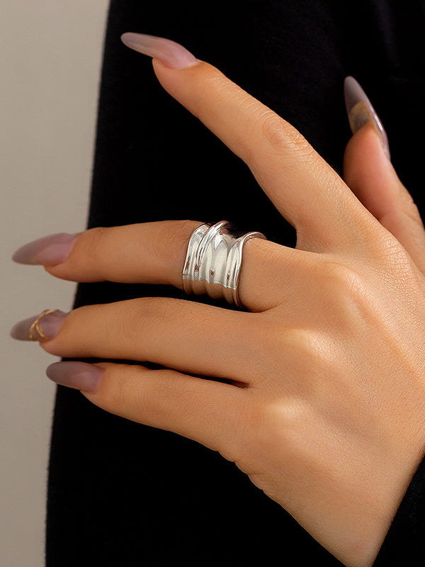 Geometric Solid Color Rings Accessories by migunica