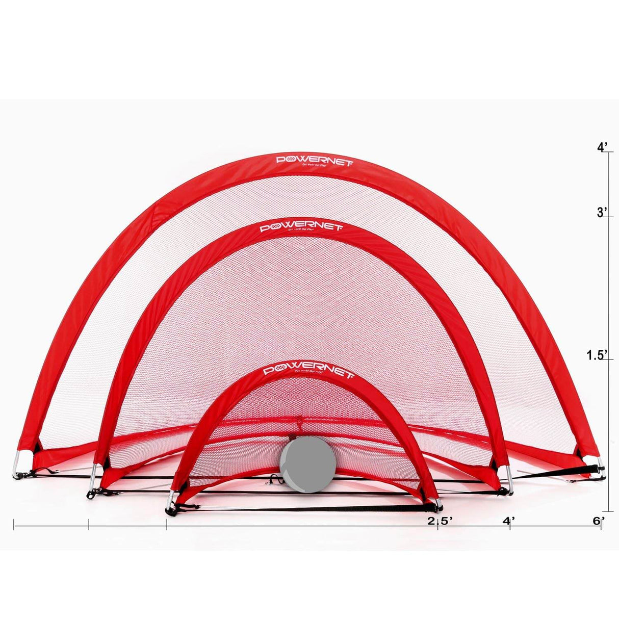 PowerNet 4x3 ft Round Portable Pop Up Soccer Goal (2 Goals + 1 Bag) by Jupiter Gear