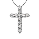 White Gold Cubic Zirconia Cross Necklaces for Women by Hollywood Sensation®