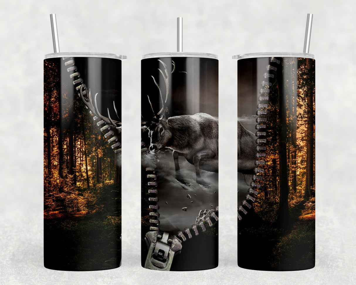 Elk - 20 oz Steel Skinny Tumbler - Optional Blue Tooth Speaker - Speaker Color will Vary by Rowdy Ridge Co