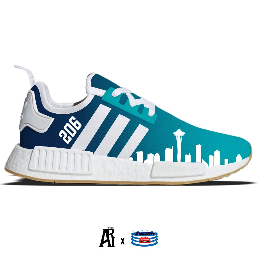 "Emerald City" Adidas NMD R1 Casual Shoes by Stadium Custom Kicks