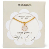 White Quartz Stone Pendant Classic Gold Necklace by ETHICGOODS