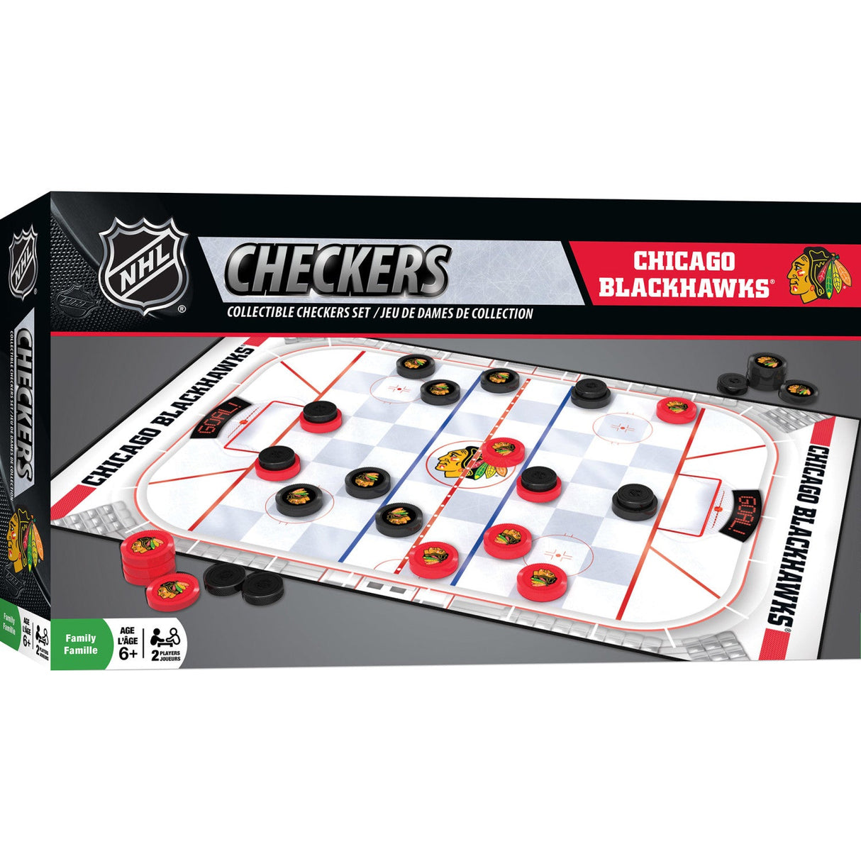 Chicago Blackhawks Checkers Board Game by MasterPieces Puzzle Company INC