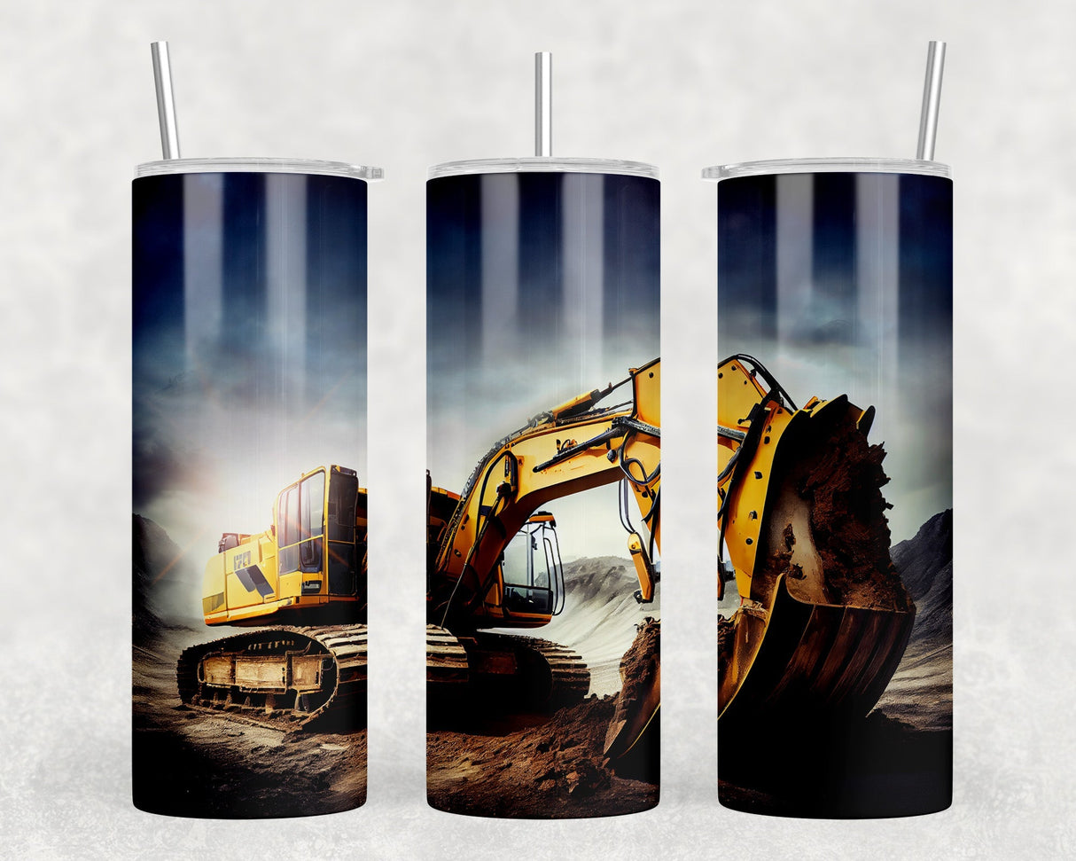 Excavator|Skinny Tumbler|Optional Bluetooth Speaker| Speaker Color Varies by Rowdy Ridge Co