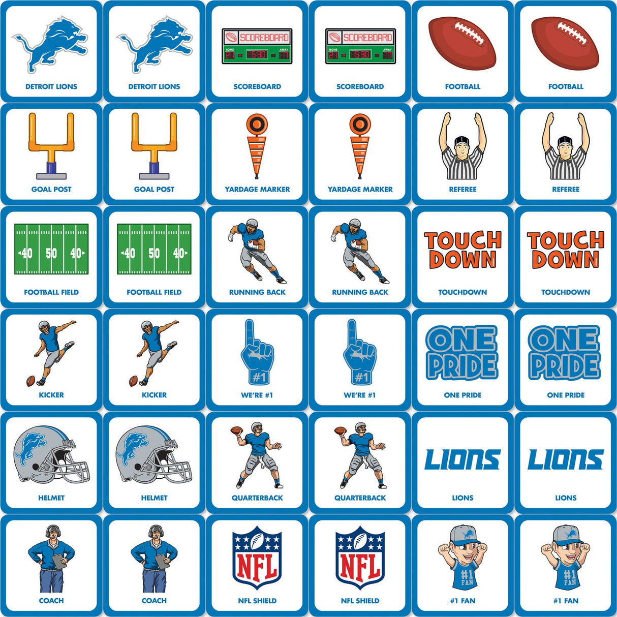 Detroit Lions Matching Game by MasterPieces Puzzle Company INC