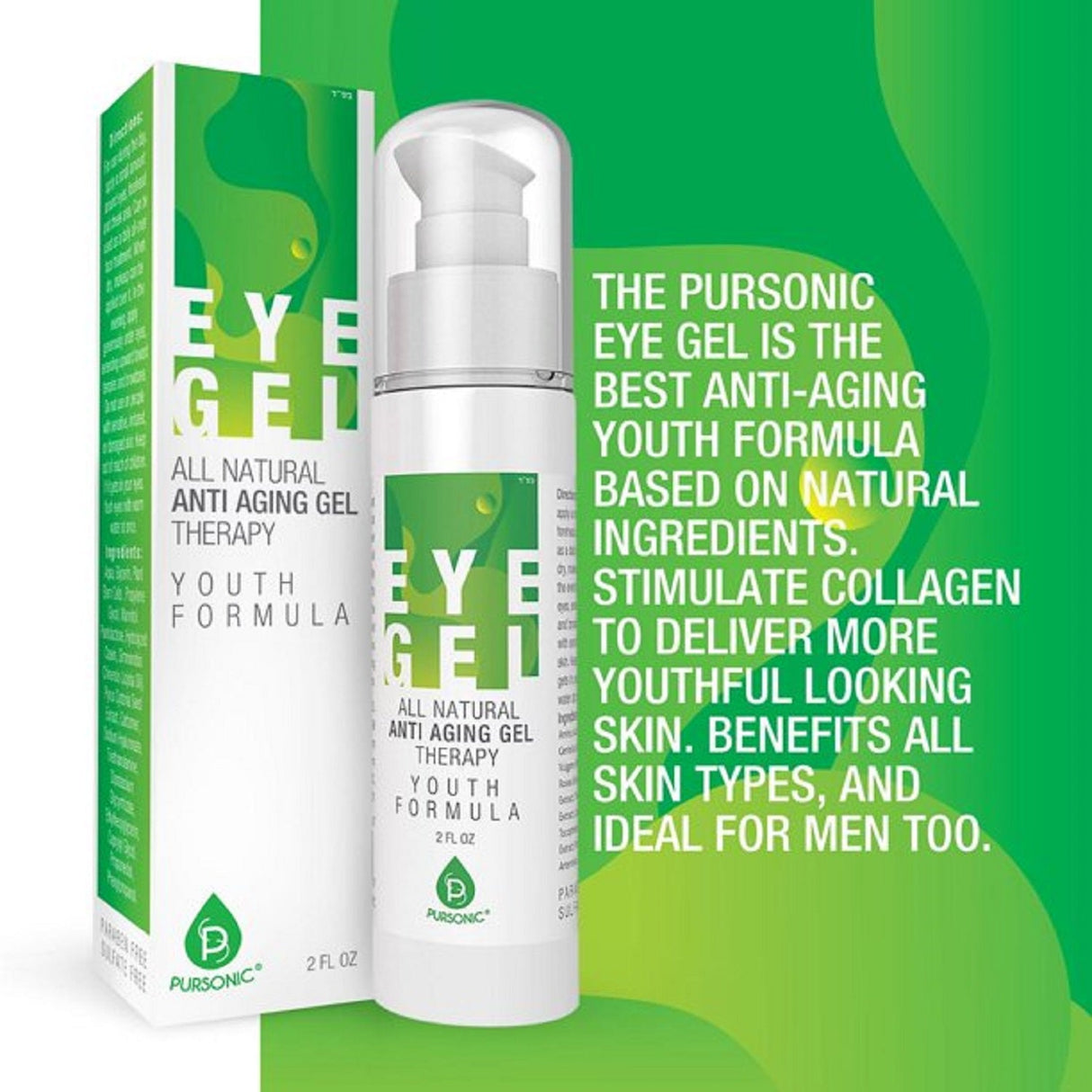 All  Natural Professional Anti Aging Eye Gel 2 Oz by Pursonic