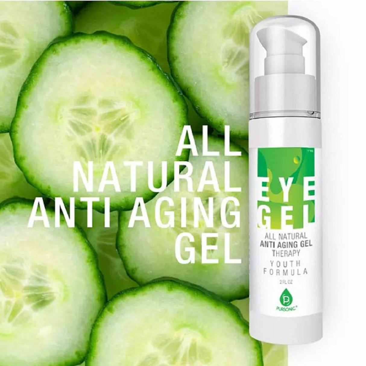 All  Natural Professional Anti Aging Eye Gel 2 Oz by Pursonic