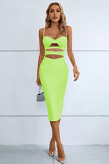 Cutout Spaghetti Strap Bodycon Dress by Faz