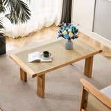 Modern Minimalist Rectangular Rattan Tabletop Coffee Table by Blak Hom