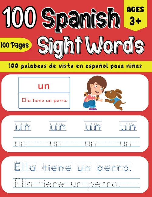 100 Spanish Sight Words Illustrated Spanish Workbook for Kids 3+ - Early Vocabulary Builder w/ Letter Tracing Handwriting Practice - Preschool, Kinder - Paperback by Books by splitShops