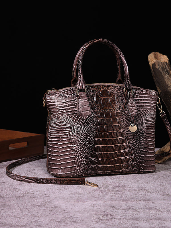 Alligator Print Pleated Split-Joint Bags Handbags by migunica